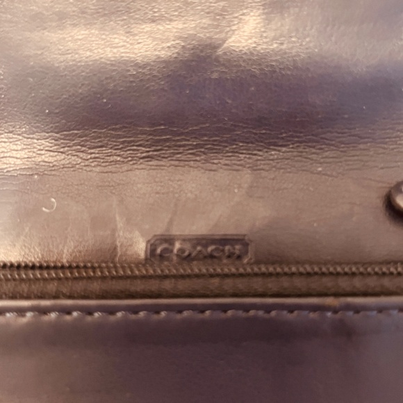 Coach Crossbody Wallet Over the Shoulder Purse Mini Bag Leather Burgundy Fuchsia - Picture 9 of 16